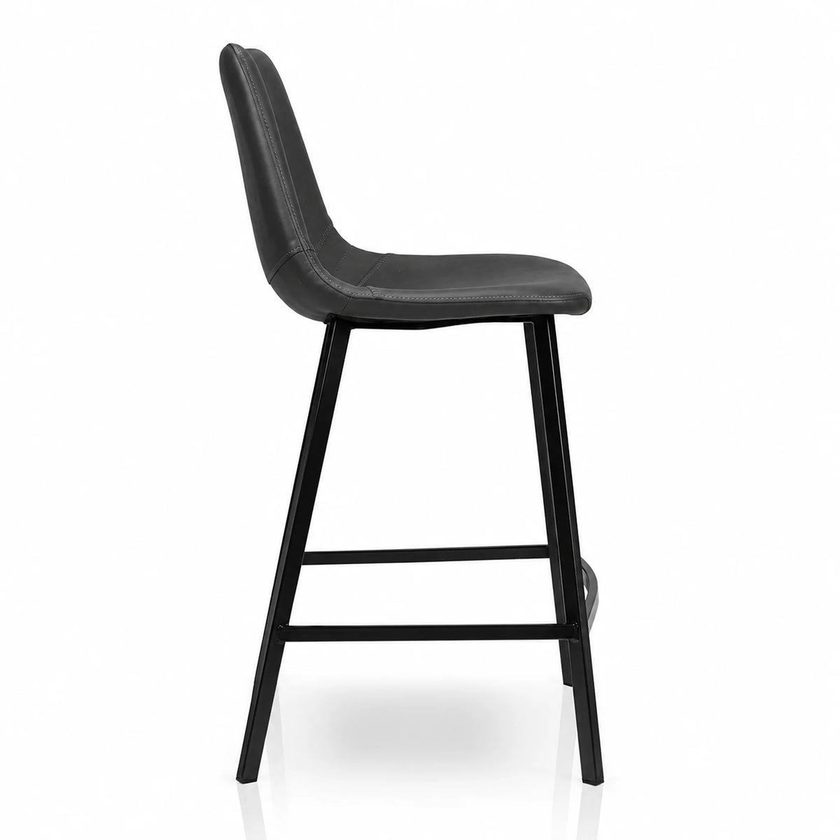 Hugo Diamond-Stitched Eco Leather Bar Stool