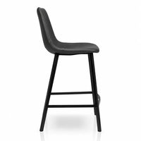 Hugo Diamond-Stitched Eco Leather Bar Stool
