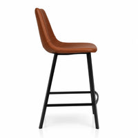 Hugo Diamond-Stitched Eco Leather Bar Stool