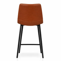 Hugo Diamond-Stitched Eco Leather Bar Stool