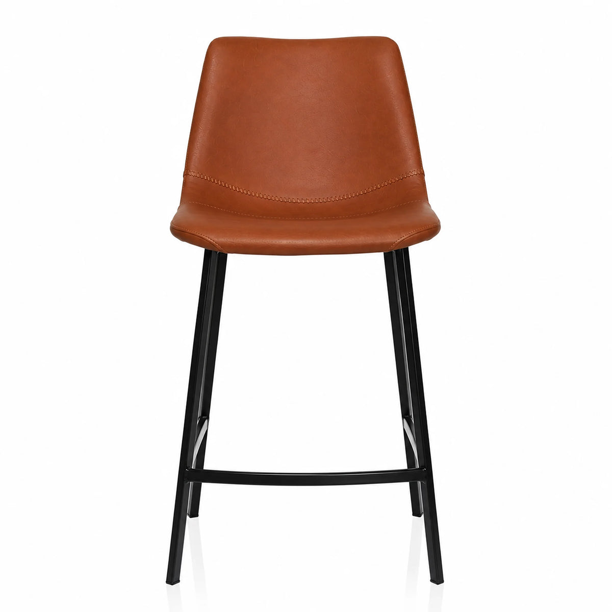 Hugo Diamond-Stitched Eco Leather Bar Stool