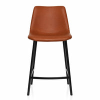 Hugo Diamond-Stitched Eco Leather Bar Stool