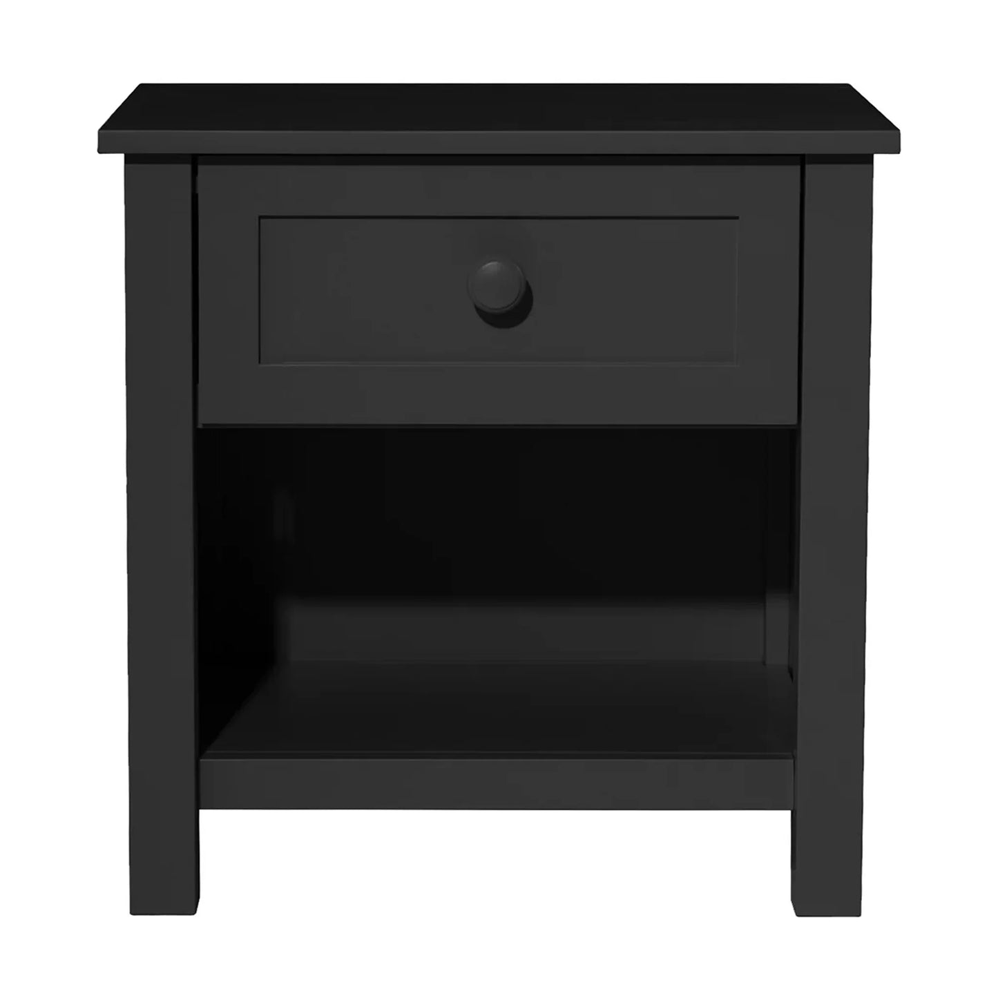 Jesse Black 1 Drawer Bedside Table with Shelf