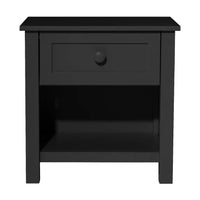Jesse Black 1 Drawer Bedside Table with Shelf
