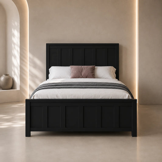 Jesse Black Timber-Look Bed Frame