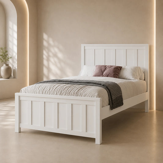 Jesse White Timber-Look Bed Frame - DOUBLE