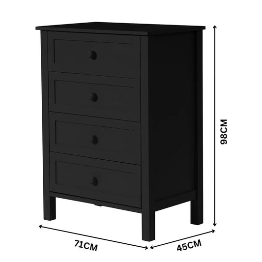 Jesse Black 4 Drawer Tallboy