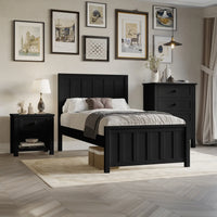 Jesse Black 1 Drawer Bedside Table with Shelf