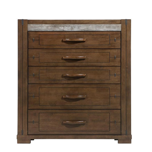 Kentucky Charcoal Hardwood 5 Drawer Tallboy