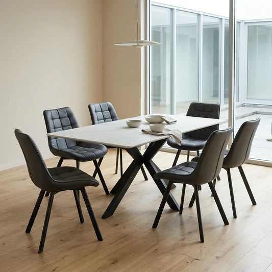 Lazio 7 Piece Ceramic Dining Suite