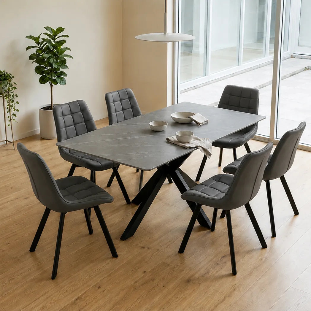 Lazio 7 Piece Ceramic Dining Suite