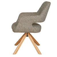 Leto Tweed Swivel Dining Chair