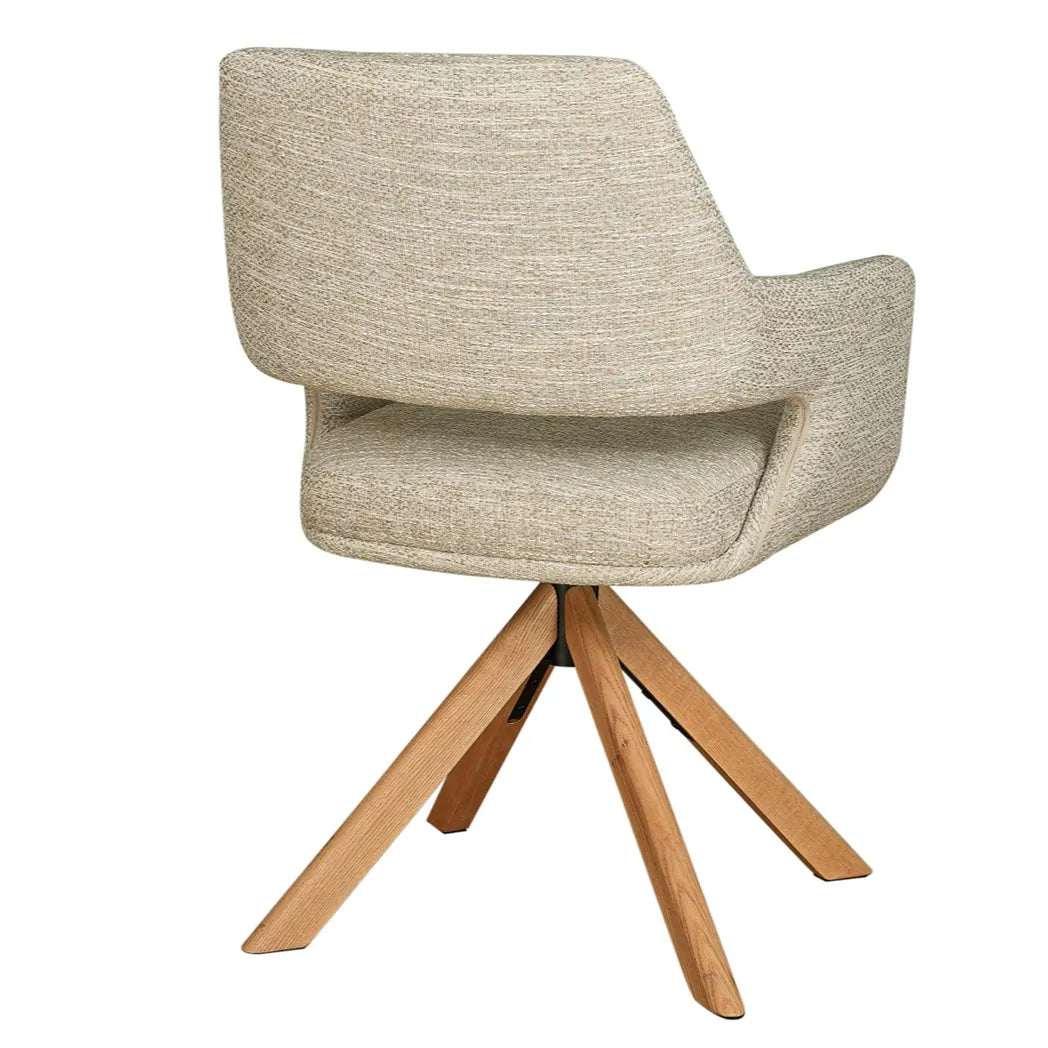 Leto Tweed Swivel Dining Chair