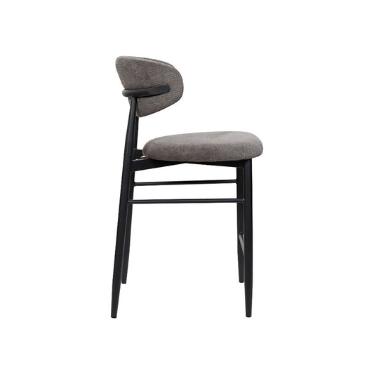 Louis Grey Textured Fabric Bar Stool