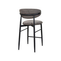 Louis Grey Textured Fabric Bar Stool