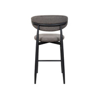 Louis Grey Textured Fabric Bar Stool