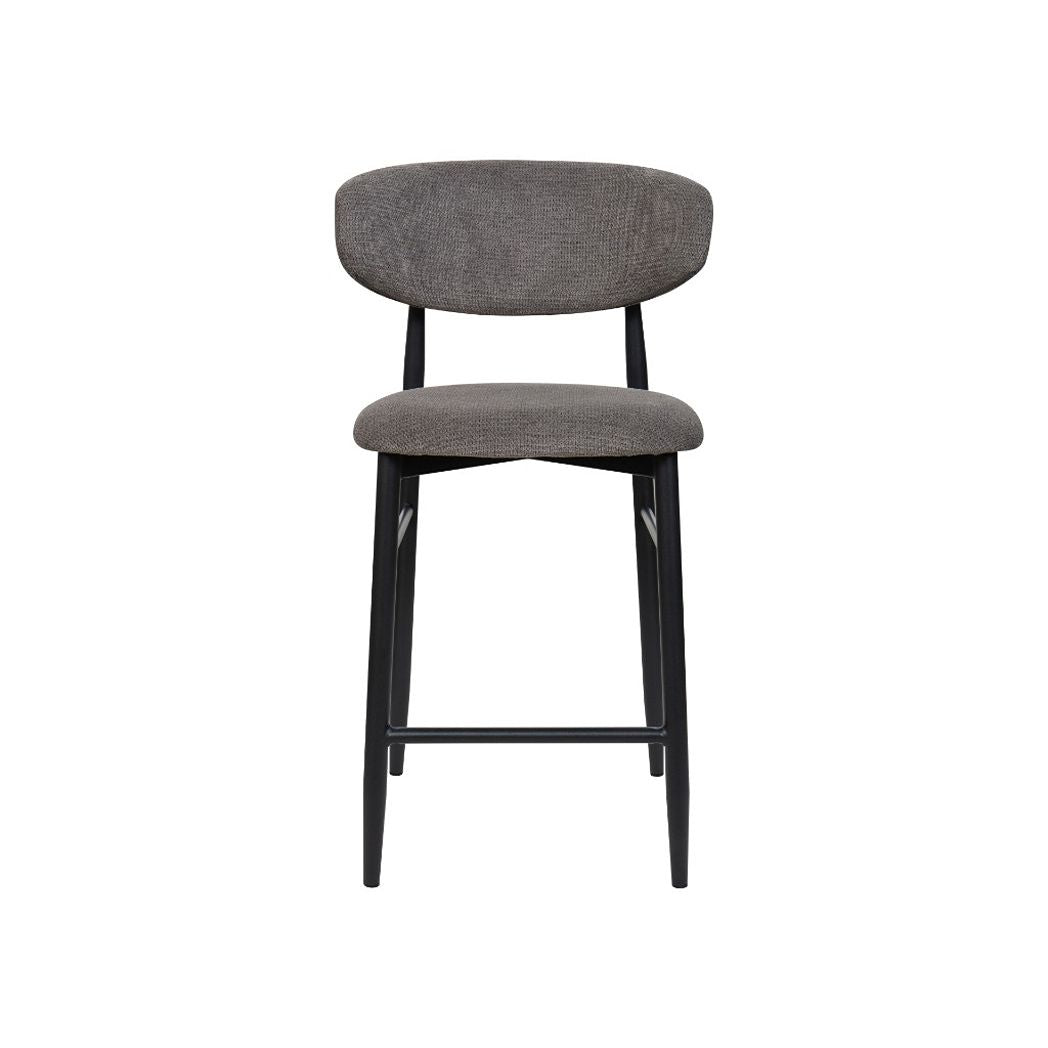 Louis Grey Textured Fabric Bar Stool