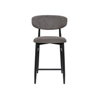 Louis Grey Textured Fabric Bar Stool