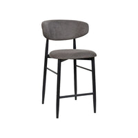 Louis Grey Textured Fabric Bar Stool