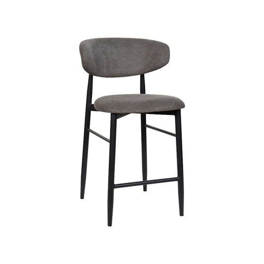 Louis Grey Textured Fabric Bar Stool