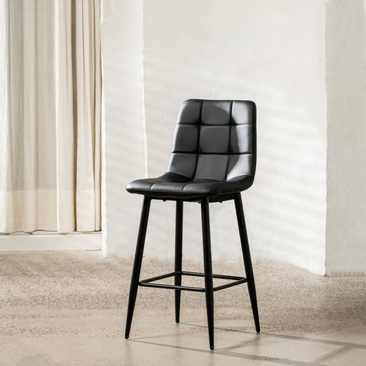 Macy Eco Leather Bar Stool in Black