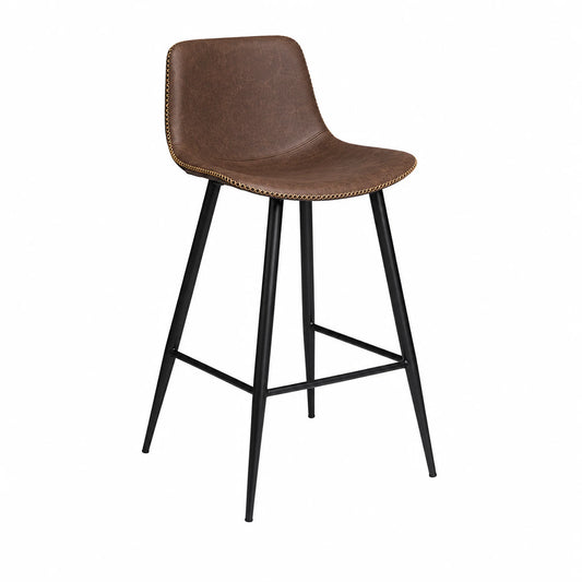 Mendel Eco Leather Bar Stool in Brown