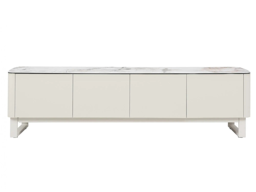 Messina 180cm Ceramic TV Unit - Milan White