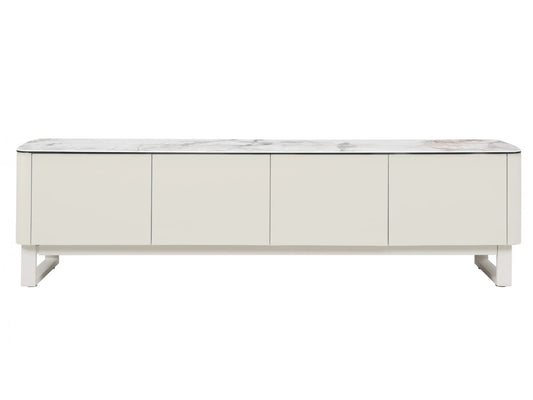 Messina 180cm Ceramic TV Unit - Milan White