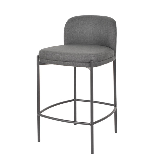 Moritz Charcoal Fabric Bar Stool