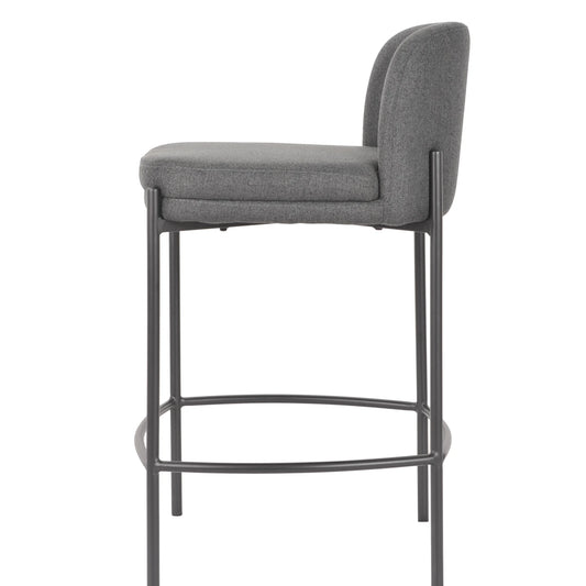 Moritz Charcoal Fabric Bar Stool