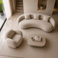 Neon 3 Seater Curved Sofa & Swivel Chair Set