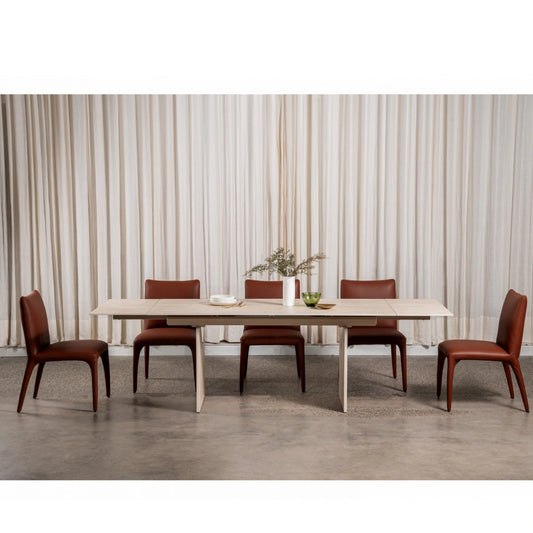 Nero 7 Piece Ceramic Extension Dining Suite