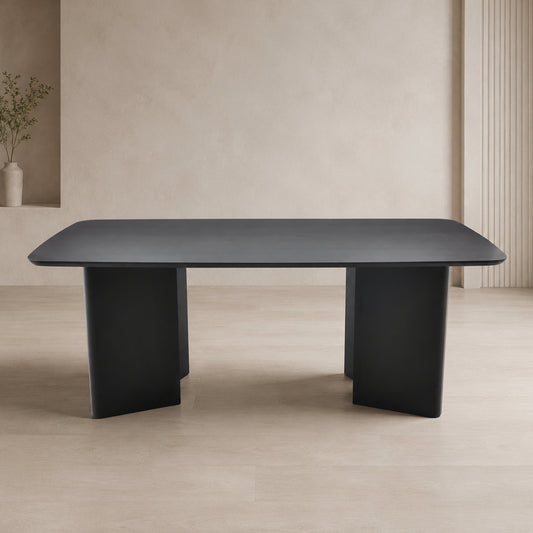 Nova 2m Black Dining Table