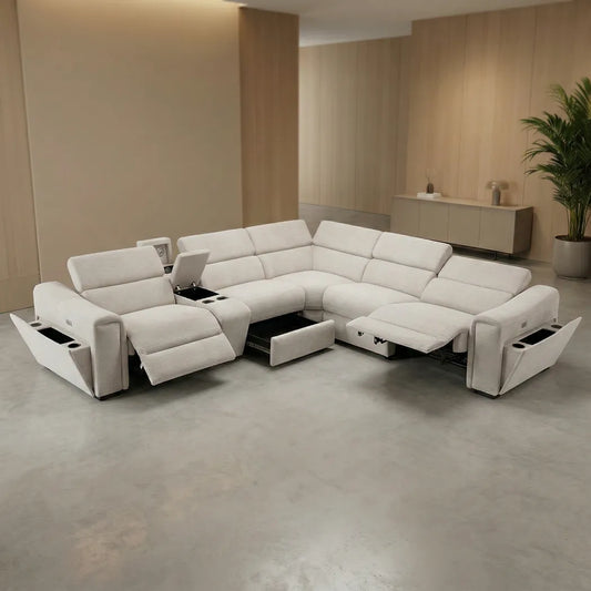 Paramount Modular Corner Electric Recliner Sofa in Beige