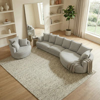 Penthouse 3 Seater Curved Chaise Sofa & Swivel Chair