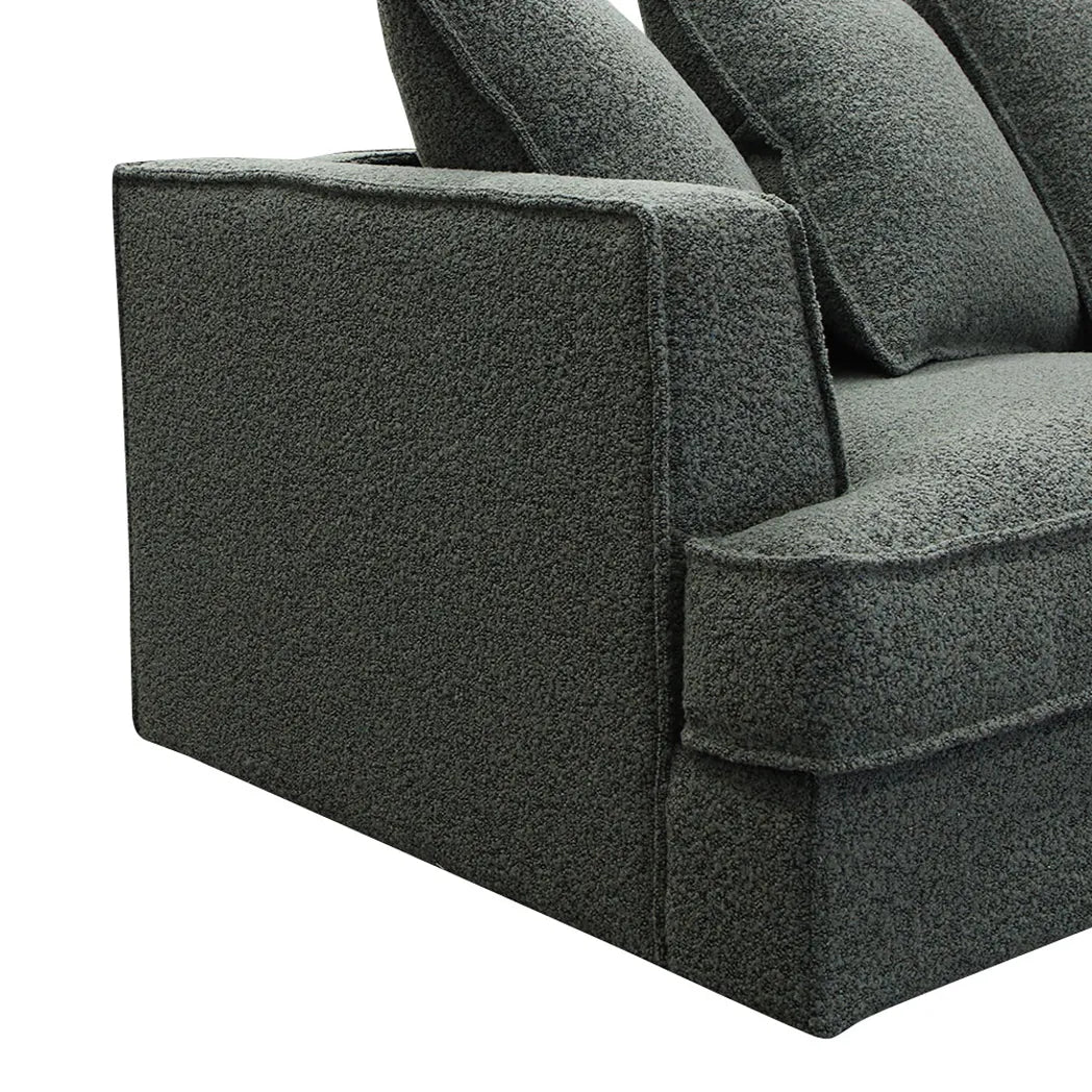 Penthouse 3 Seater Goose Feather Curved Chaise Sofa