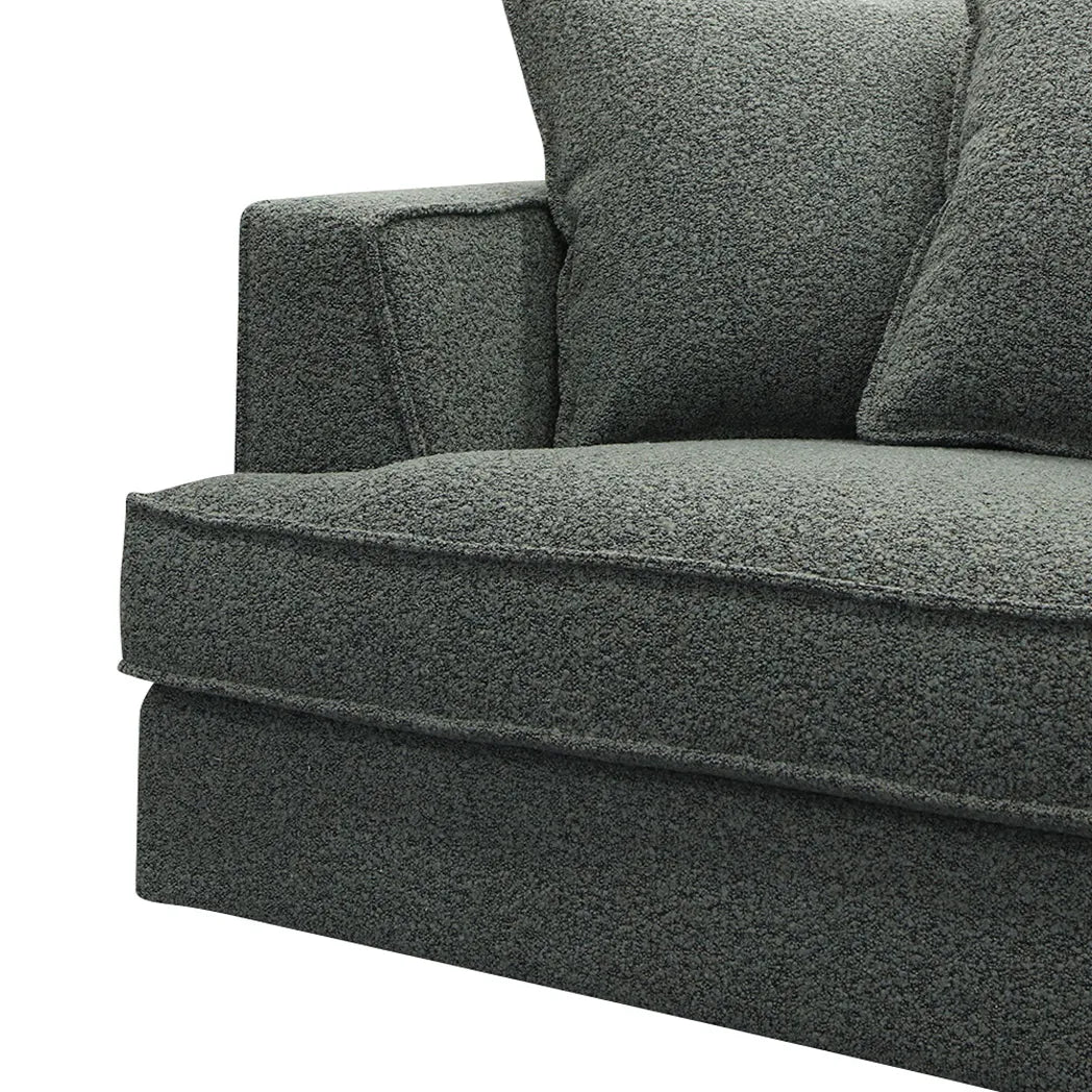 Penthouse 3 Seater Goose Feather Curved Chaise Sofa