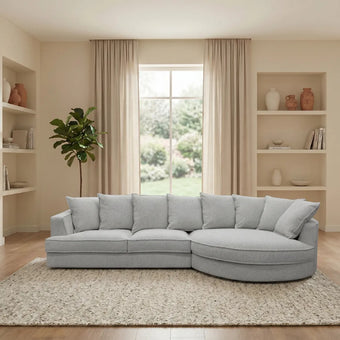 compare product Penthouse 3 Seater Goose Feather Curved Chaise Sofa