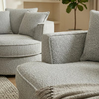 Penthouse 3 Seater Goose Feather Curved Chaise Sofa