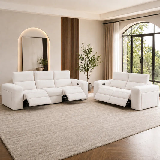 Phoenix 3+2 Seater Electric Recliner Lounge Suite in Beige
