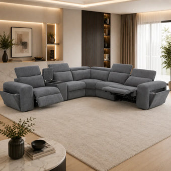 compare product Phoenix 5 Seater Modular Corner Electric Recliner Lounge Suite