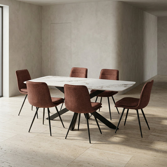Raffael 7 Piece Sintered Stone Dining Suite
