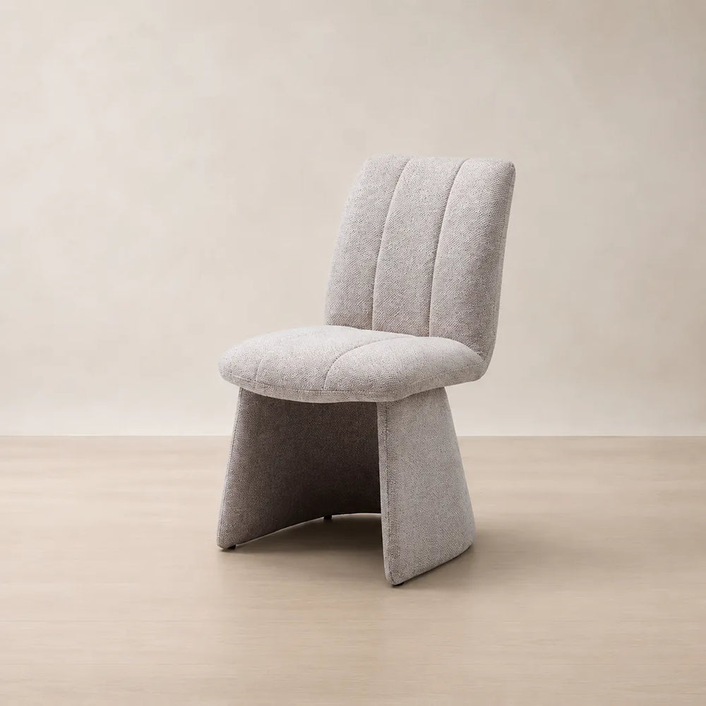 Ravelle Beige Upholstered Dining Chair – Side View