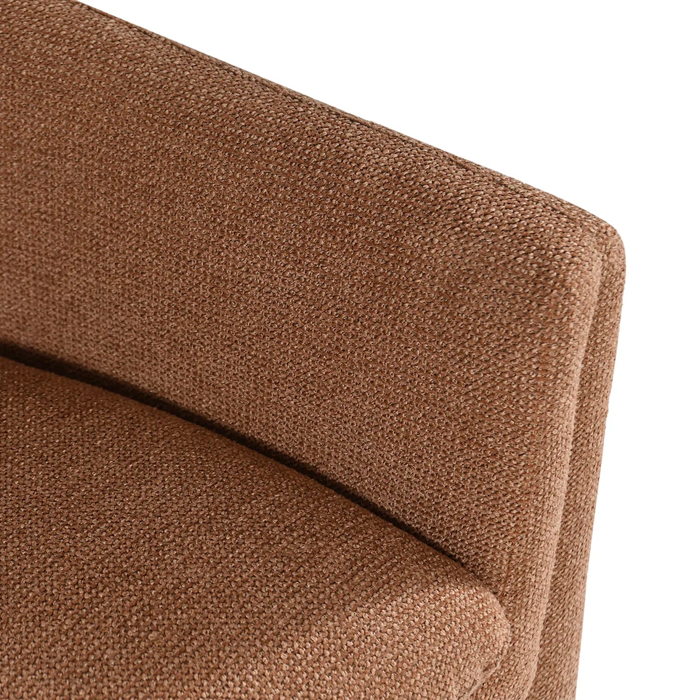 Close-up of brown textured fabric on a white background