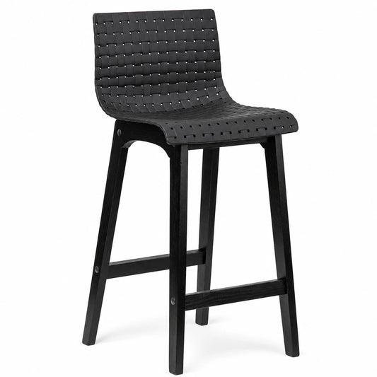 Rhone Black Woven Acrylic Bar Stool