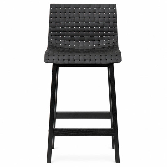 Rhone Black Woven Acrylic Bar Stool
