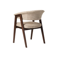 Rovano Textured Fabric Dining Chair - Beige/Walnut