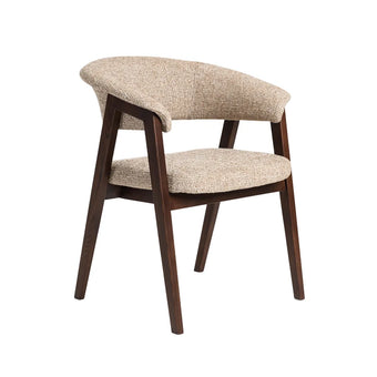 compare product Rovano Textured Fabric Dining Chair - Beige/Walnut