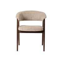 Rovano Textured Fabric Dining Chair - Beige/Walnut