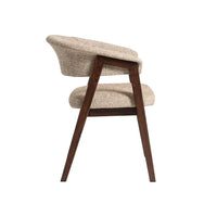 Rovano Textured Fabric Dining Chair - Beige/Walnut